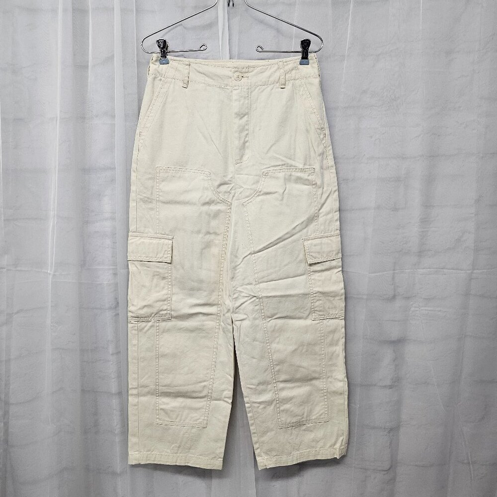 Universal Thread Cream Button Fly Cargo Pants Gor… - image 1
